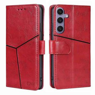 For Samsung Galaxy S24+ 5G Geometric Stitching Leather Phone Case(Red)
