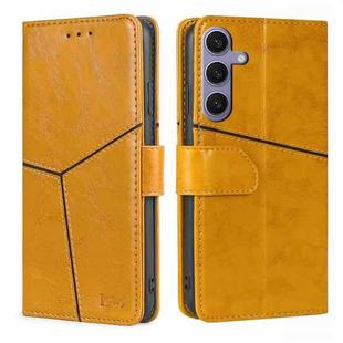 For Samsung Galaxy S24+ 5G Geometric Stitching Leather Phone Case(Yellow)