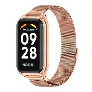 For Redmi Band 2 Mijobs Metal Shell + Milan Magnetic Metal Watch Band(Rose Gold)