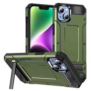 For iPhone 14 Pro Max Matte Holder Phone Case(Army Green)