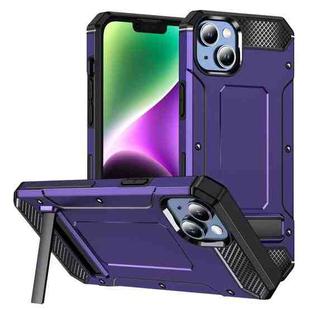 For iPhone 14 Matte Holder Phone Case(Purple)