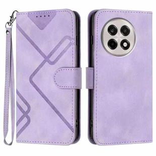 For OnePlus Ace 5 / 13R Global Line Pattern Skin Feel Leather Phone Case(Light Purple)