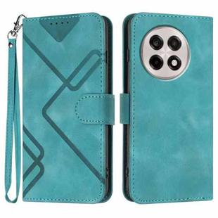 For OnePlus Ace 5 / 13R Global Line Pattern Skin Feel Leather Phone Case(Light Blue)