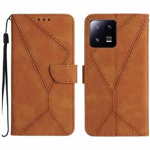 For Xiaomi 13 Stitching Embossed Leather Phone Case(Brown)