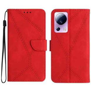 For Xiaomi 13 Lite Stitching Embossed Leather Phone Case(Red)
