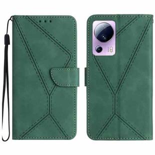 For Xiaomi 13 Lite Stitching Embossed Leather Phone Case(Green)