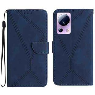 For Xiaomi 13 Lite Stitching Embossed Leather Phone Case(Blue)