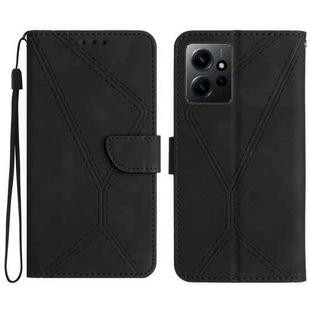For Xiaomi Redmi Note 12 4G Stitching Embossed Leather Phone Case(Black)