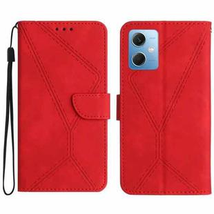 For Xiaomi Redmi Note 12 5G Stitching Embossed Leather Phone Case(Red)