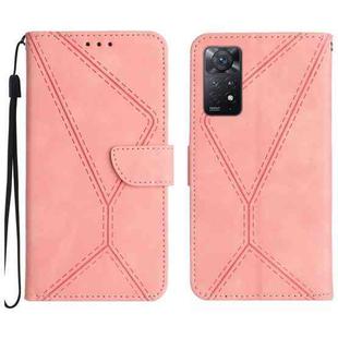 For Redmi Note 12 Pro 4G/5G Stitching Embossed Leather Phone Case(Pink)