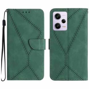 For Xiaomi Redmi Note 12 Pro+ Stitching Embossed Leather Phone Case(Green)