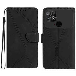 For Xiaomi POCO C40 Stitching Embossed Leather Phone Case(Black)