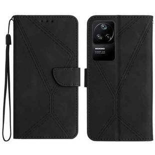 For Xiaomi POCO F4 5G Stitching Embossed Leather Phone Case(Black)