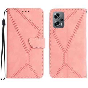 For Xiaomi POCO X4 GT Stitching Embossed Leather Phone Case(Pink)