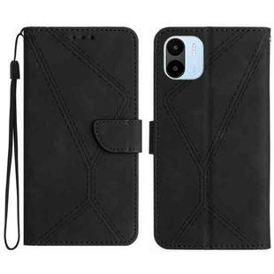 For Xiaomi Redmi A1 / A2 Stitching Embossed Leather Phone Case(Black)