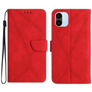 For Xiaomi Redmi A1+ / A2+ Stitching Embossed Leather Phone Case(Red)