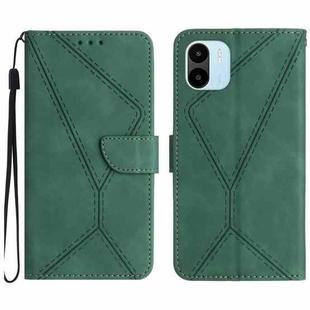 For Xiaomi Redmi A1+ / A2+ Stitching Embossed Leather Phone Case(Green)