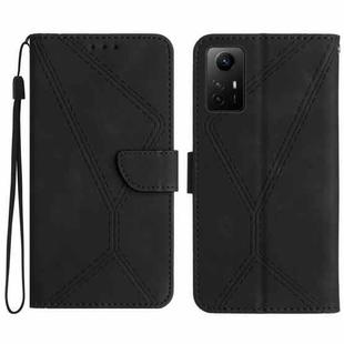 For Xiaomi Redmi Note 12S Stitching Embossed Leather Phone Case(Black)