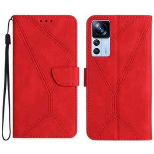 For Xiaomi 12T / 12T Pro Stitching Embossed Leather Phone Case(Red)