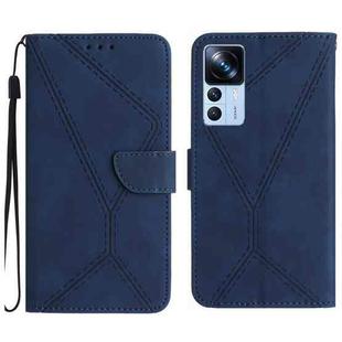 For Xiaomi 12T / 12T Pro Stitching Embossed Leather Phone Case(Blue)