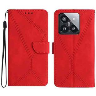 For Xiaomi 14 Stitching Embossed Leather Phone Case(Red)