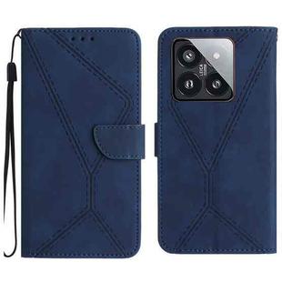 For Xiaomi 14 Stitching Embossed Leather Phone Case(Blue)