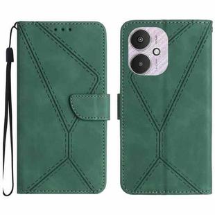 For Xiaomi Redmi 13C 5G Stitching Embossed Leather Phone Case(Green)