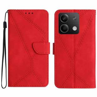 For Xiaomi Redmi Note 13 4G Global Stitching Embossed Leather Phone Case(Red)