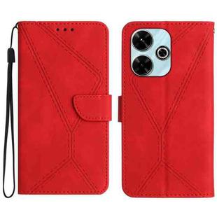For Xiaomi Redmi 13 4G Global Stitching Embossed Leather Phone Case(Red)