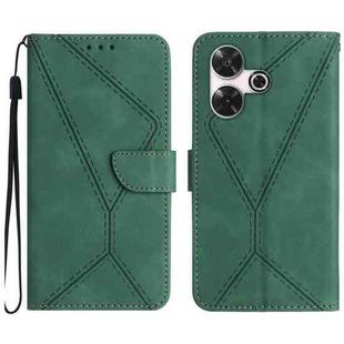 For Xiaomi Redmi 13 4G Global / 5G Global Stitching Embossed Leather Phone Case(Green)