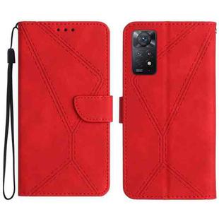 For Redmi Note 12 Pro 5G Stitching Embossed Leather Phone Case(Red)