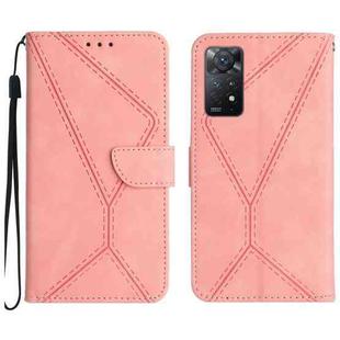 For Redmi Note 12 Pro 5G Stitching Embossed Leather Phone Case(Pink)