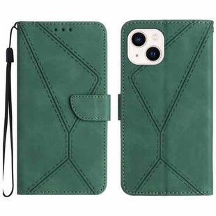 For iPhone 13 Stitching Embossed Leather Phone Case(Green)