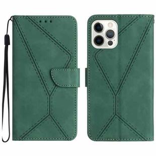 For iPhone 13 Pro Stitching Embossed Leather Phone Case(Green)