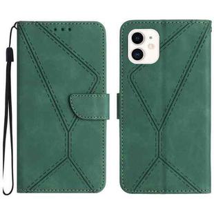 For iPhone 11 Stitching Embossed Leather Phone Case(Green)