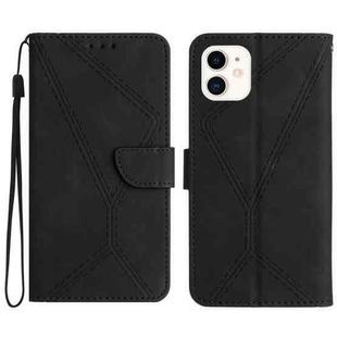 For iPhone 11 Stitching Embossed Leather Phone Case(Black)
