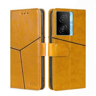 For vivo iQOO Z7x Geometric Stitching Leather Phone Case(Yellow)