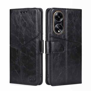 For OPPO A1 5G Geometric Stitching Leather Phone Case(Black)