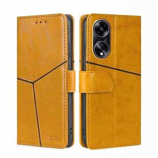 For OPPO A1 5G Geometric Stitching Leather Phone Case(Yellow)