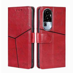 For OPPO Reno10 5G Geometric Stitching Leather Phone Case(Red)