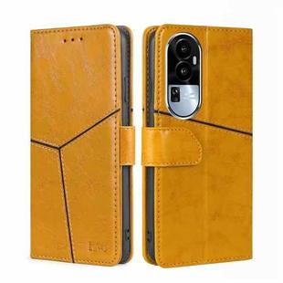 For OPPO Reno10 5G Geometric Stitching Leather Phone Case(Yellow)