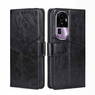 For OPPO Reno10 Pro+ 5G Geometric Stitching Leather Phone Case(Black)