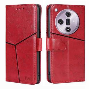 For OPPO Find X7 5G Geometric Stitching Leather Phone Case(Red)