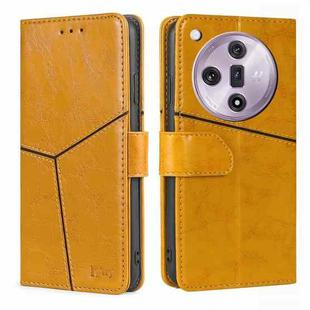 For OPPO Find X7 5G Geometric Stitching Leather Phone Case(Yellow)