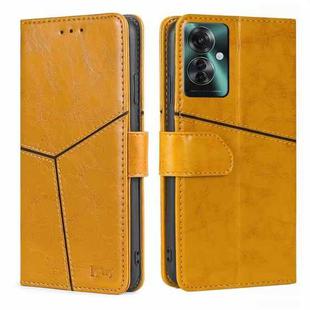 For OPPO Reno11 F 5G Geometric Stitching Leather Phone Case(Yellow)