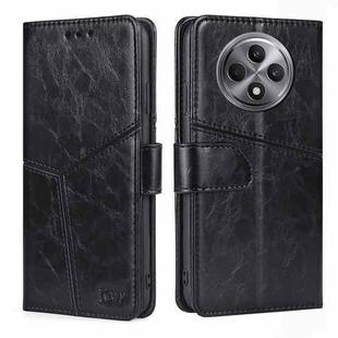 For OPPO Reno12 F 5G Geometric Stitching Leather Phone Case(Black)