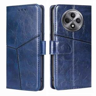 For OPPO Reno12 F 5G Geometric Stitching Leather Phone Case(Blue)