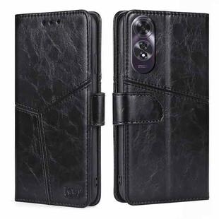 For OPPO A60 4G Global Geometric Stitching Leather Phone Case(Black)