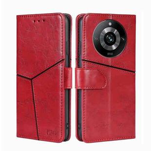 For Realme 11 Pro 5G / 11 Pro+ 5G Geometric Stitching Leather Phone Case(Red)