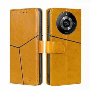 For Realme 11 Pro 5G / 11 Pro+ 5G Geometric Stitching Leather Phone Case(Yellow)